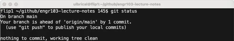 git status committed